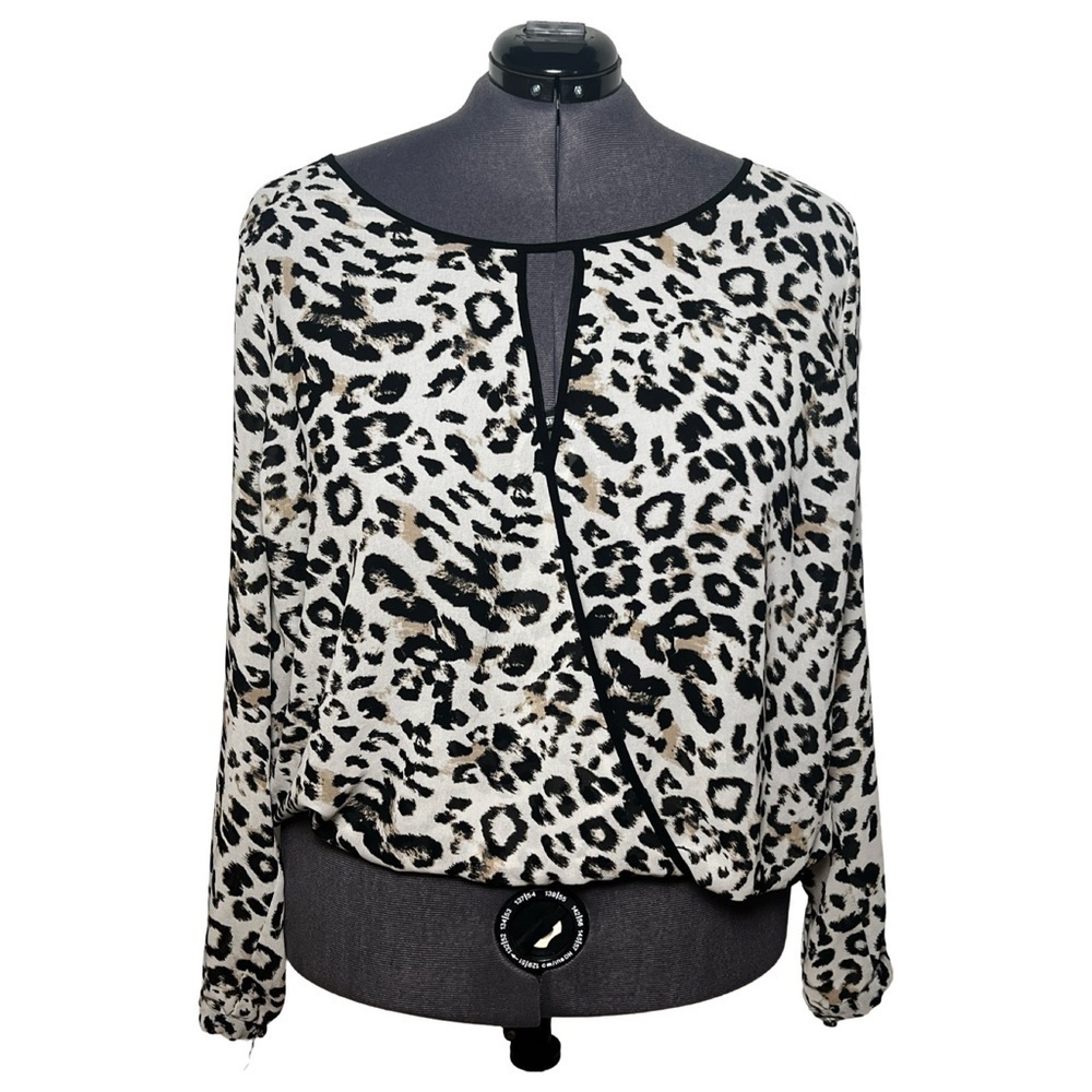 Torrid Animal Print Surplice Long Sleeve Semisheer Blouse (Size 3)